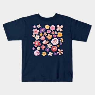 Fresh Watercolor Wildflowers Kids T-Shirt